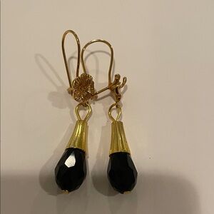 Elegant Black and Gold Drop Earrings